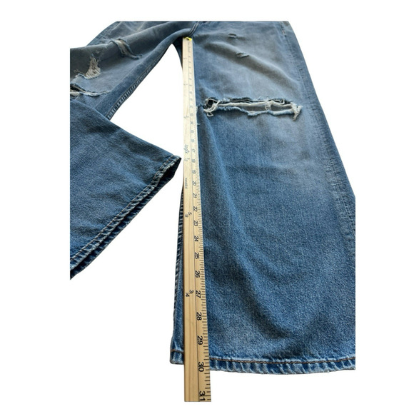 Rag & Bone Logan Wide Leg Jeans Womens 30 Distressed 100% Cotton Casual Edgy - Picture 9 of 12